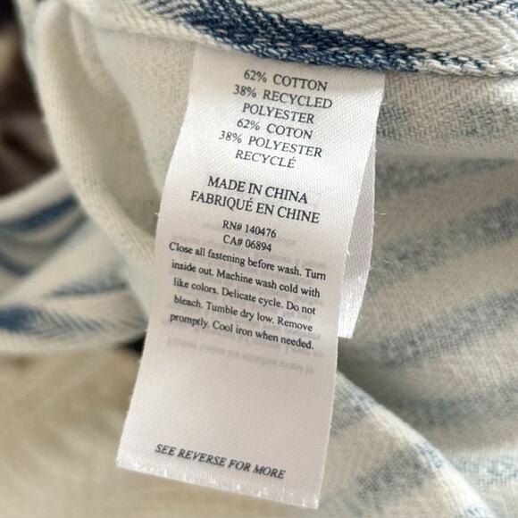 Faherty Topsail Overalls Light Wash Blue Striped Railroad - Picture 16 of 16